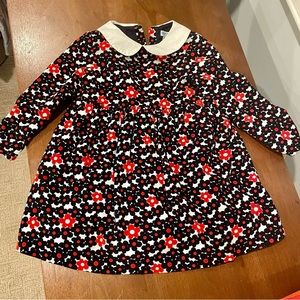 Jacadi Peter Pan fancy Christmas corduroy dress 36mo 3T